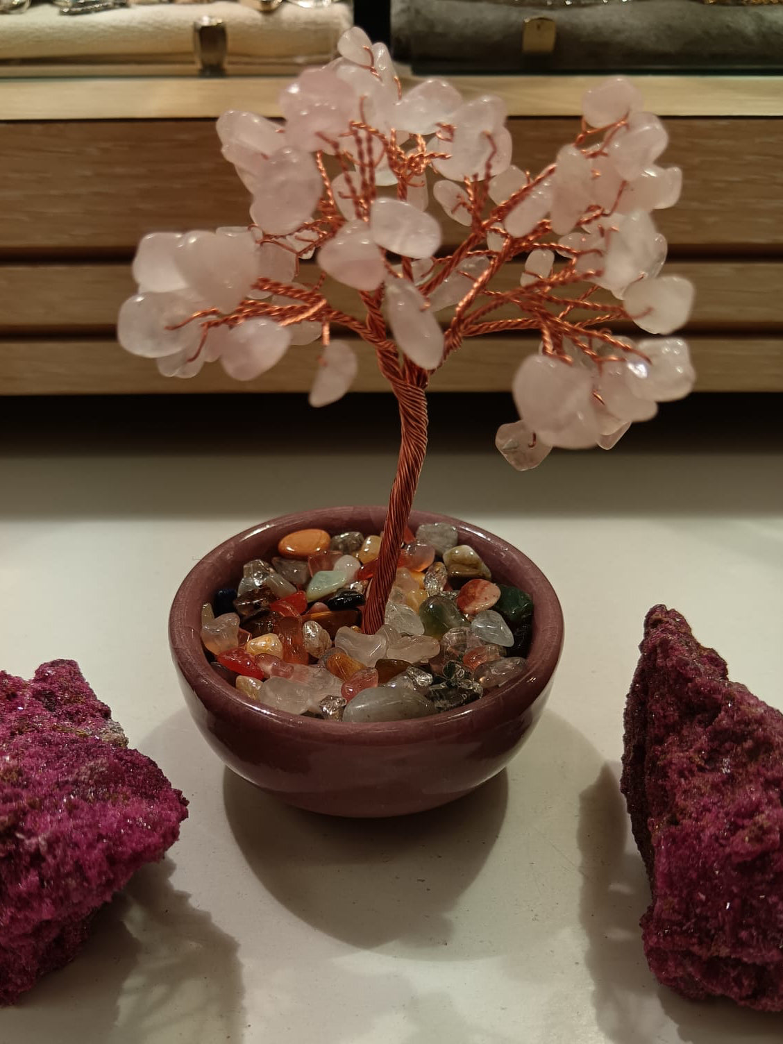 Arbre de Vie en Quartz Rose