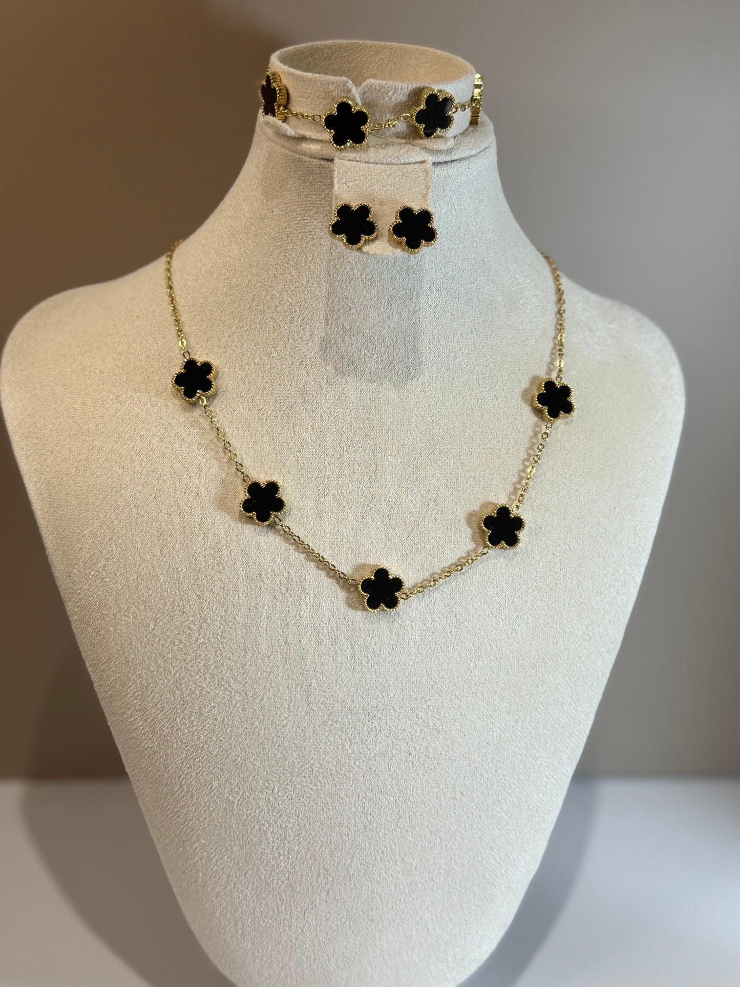 Parure Fleur d'Élise Noire