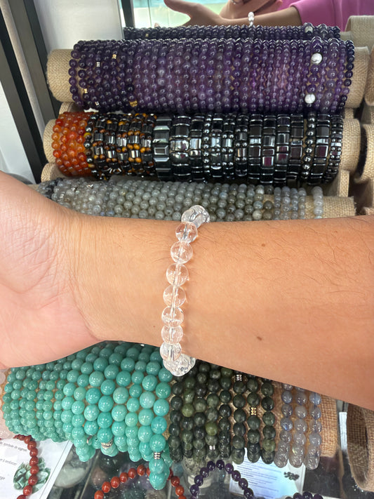 Bracelet en pierre de cristal de roche