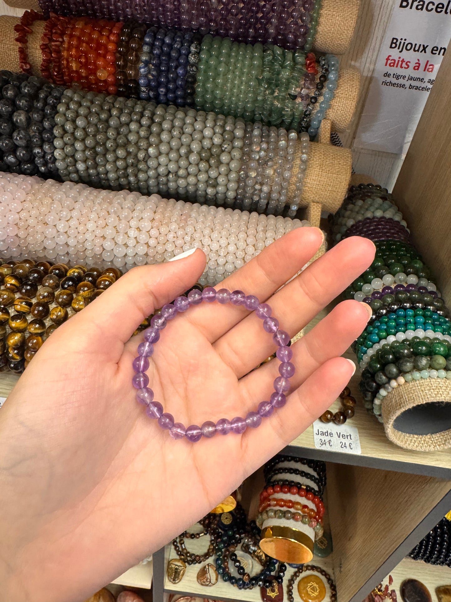 Bracelet en Améthyste 6 mm